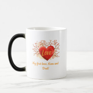 Cup Meine erste Liebe - Mama und Vater Herzdesig Verwandlungstasse
