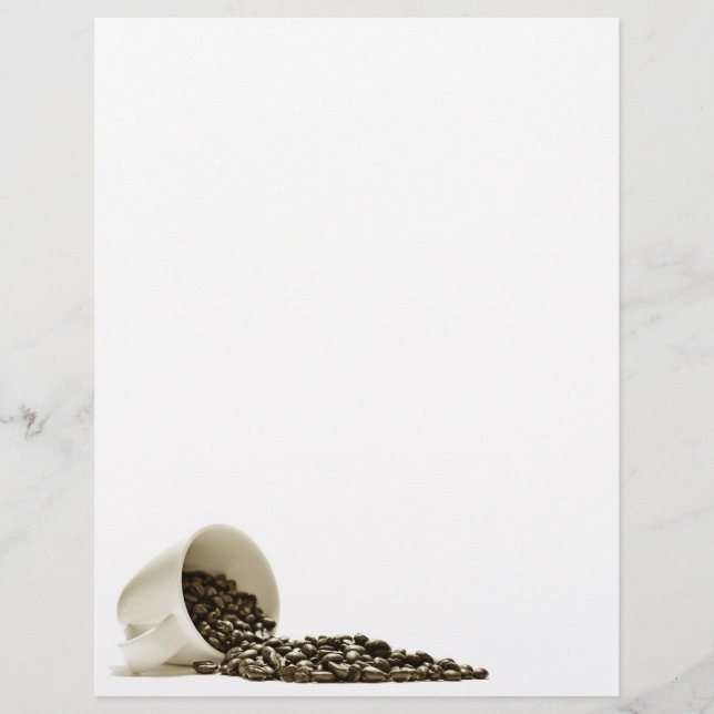 Cup mit braunen Kaffeebohnen Letterhead (Vorderseite)