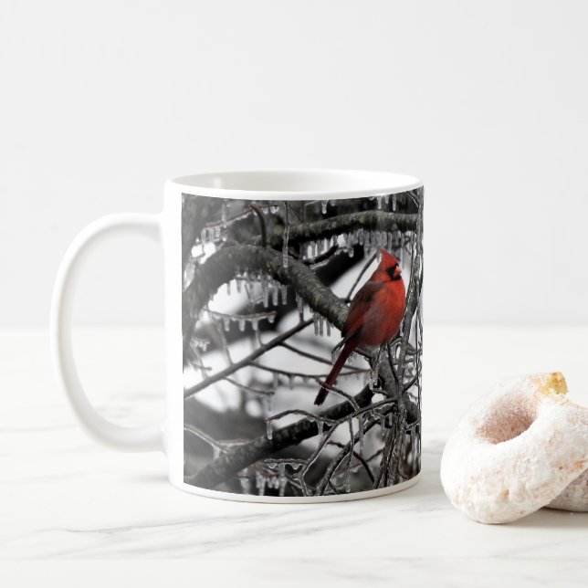 Cup mit Kardinal mit Schrift Kaffeetasse (Mit Donut)