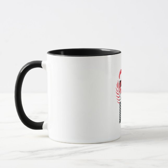 Cup mit rotem Flamingo-Muster Tasse (Links)