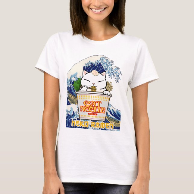 Cup Noodle Ramen Cat T-Shirt (Vorderseite)