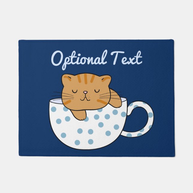 Cup of Cat-feine Kawaii Style Fußmatte (Vorderseite)