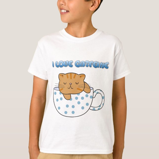 Cup of Cat-feine Kawaii Style T-Shirt (Vorderseite)
