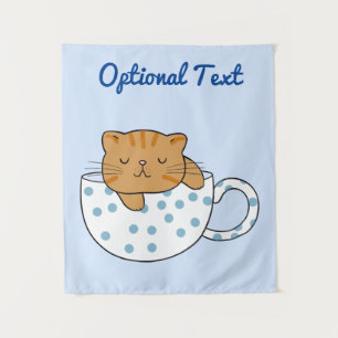 Cup of Cat-feine Kawaii Style Wandteppich