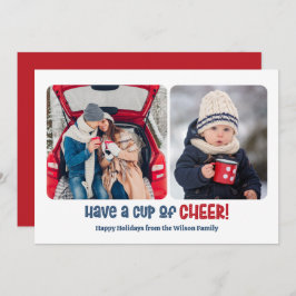 Cup of Cheer Holiday Two Foto Card Feiertagskarte