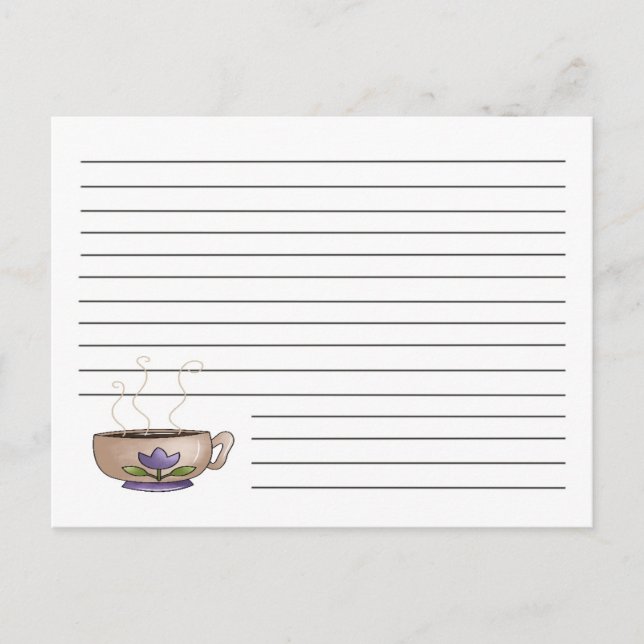 Cup Of Coffee Recipe Card Postkarte (Vorderseite)
