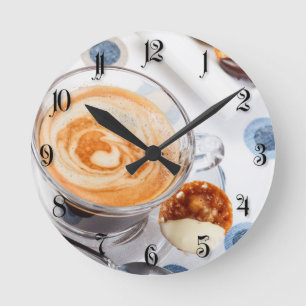 Cup of coffee runde wanduhr