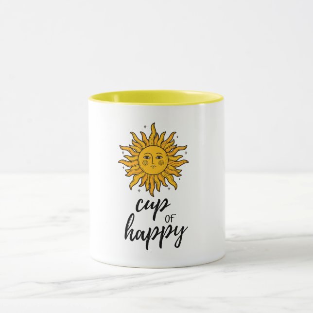 Cup of Happy Sunshine Modern Tasse (Zentrum)