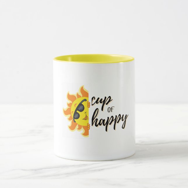 Cup of Happy Sunshine Modern Tasse (Zentrum)