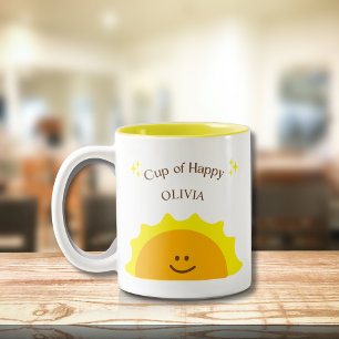 Cup of Happy Sunshine Moderne Niedliche Motivieren Zweifarbige Tasse