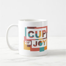 "Cup of Joy" Colour Block Coffee Tasse