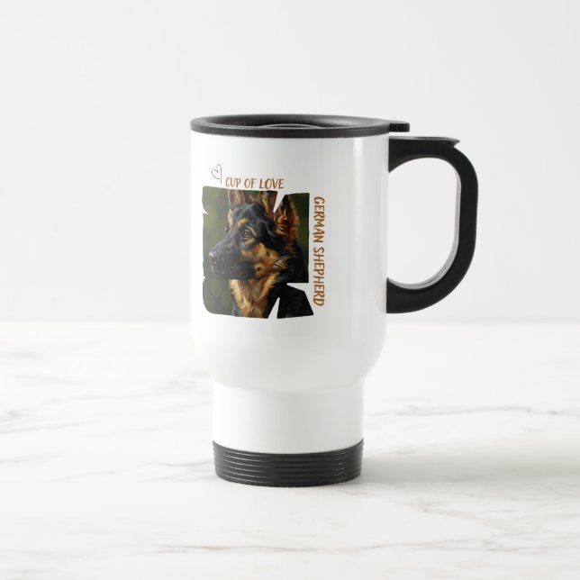 Cup of Love Dog Lover 15 oz Travelers Mug Reisebecher (Rechts)