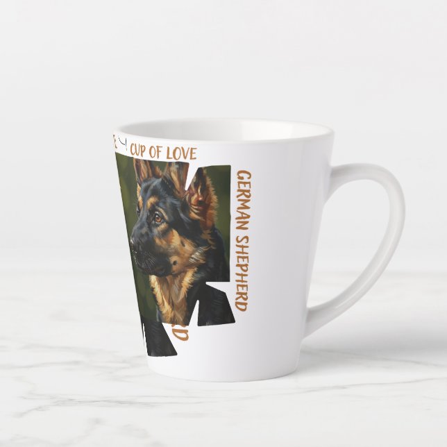 Cup of Love Dog Lover Small 12 oz Latte Mug Milchtasse (Rechts)