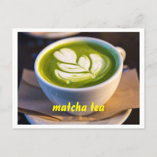 Cup of Matcha Tea Foto Postkarte