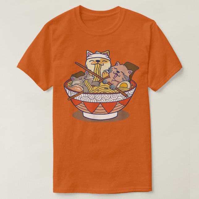 Cup of Ramen Katzen essen Noodles Funny Novelty Gi T-Shirt (Design vorne)
