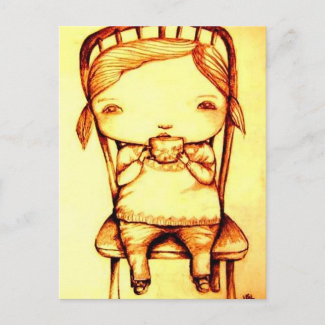 Cup of Tea @ Oma's Postcard, by Lyn Hurring Postkarte (Vorderseite)