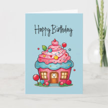 Cupacke Zuhause Client Happy Birthday Card