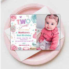 Cupcake 2. Geburtstag Party Zwei süße Süßigkeiten Einladung