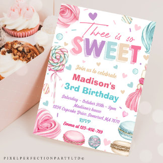 Cupcake 3. Geburtstag Party drei ist so süß Einladung