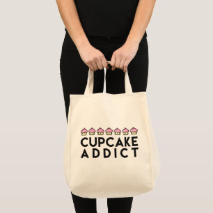 CUPCAKE ADDICT Fun Quote Lebensmittelgeschäft Tasc Tragetasche