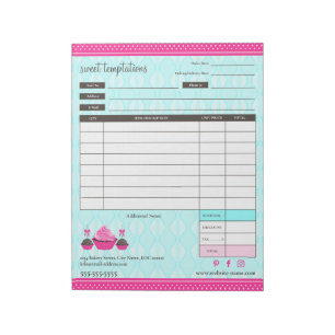Cupcake and Cake Pops Receipt Order Form Notizblock