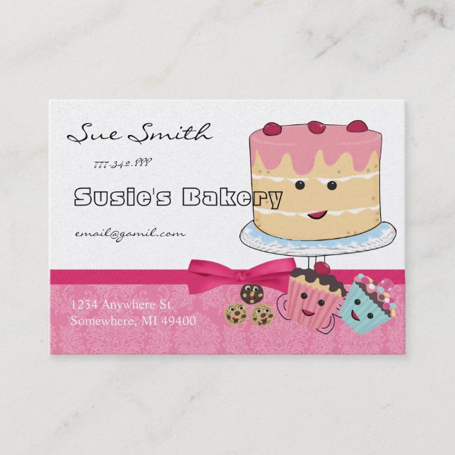 Cupcake and Cookies Bakery Business Card - Visitenkarte (Vorderseite)