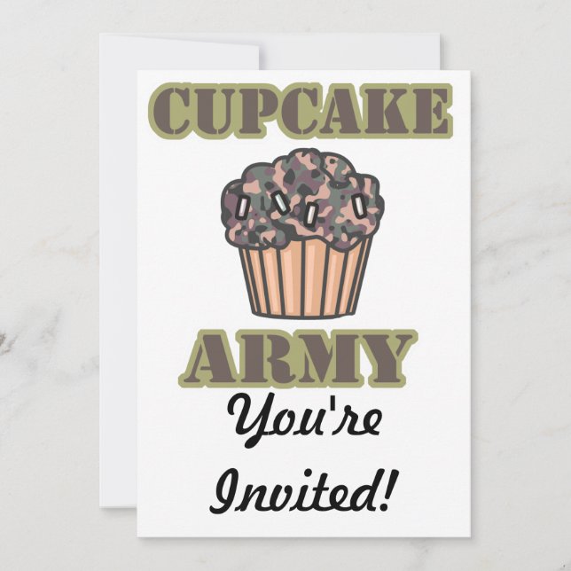 Cupcake-Armee Einladung (Vorderseite)