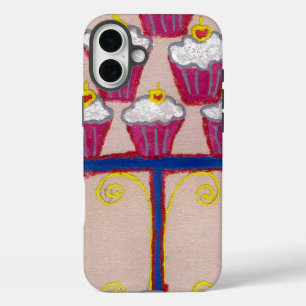 Cupcake Art Print mit Kirry und Rosa Hintergrund iPhone 16 Plus Hülle