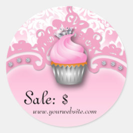 Cupcake Aufkleber Preis Markierung Kronen Damask R