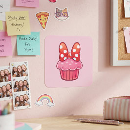 Cupcake-Aufkleber Quadratischer Aufkleber