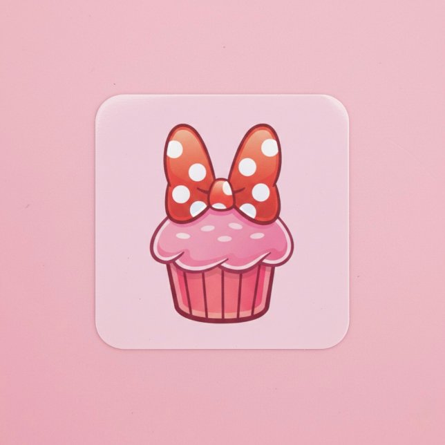 Cupcake-Aufkleber Quadratischer Aufkleber (Von Creator hochgeladen)