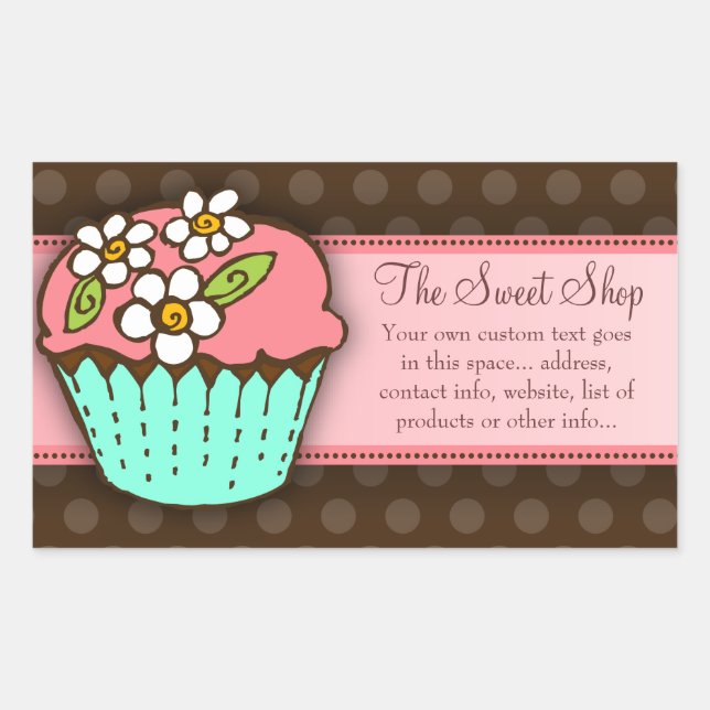 Cupcake-Aufkleber Rechteckiger Aufkleber (Vorderseite)