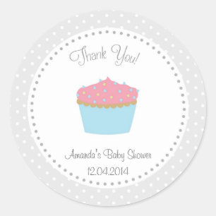 Cupcake Baby Showaufkleber Runder Aufkleber