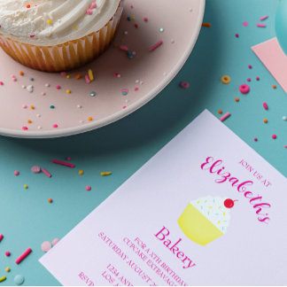 Cupcake-Back-Geburtstag Einladung
