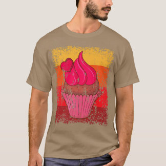 Cupcake Backbäckerei Kuchen Vintag Retro 12 T-Shirt