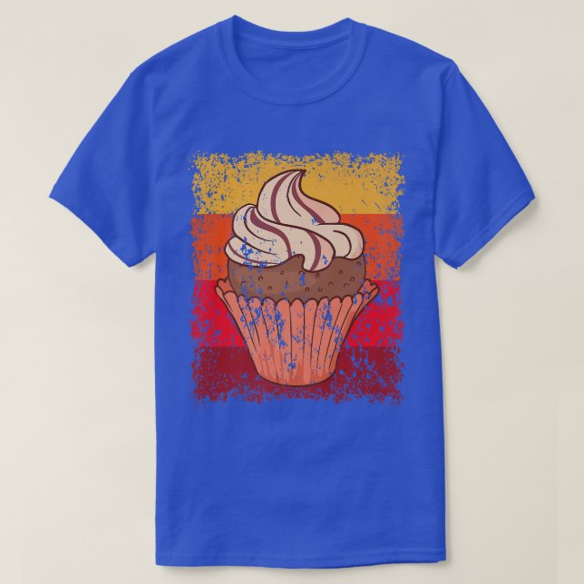 Cupcake Backbäckerei Kuchen Vintag Retro 12 T-Shirt (Design vorne)