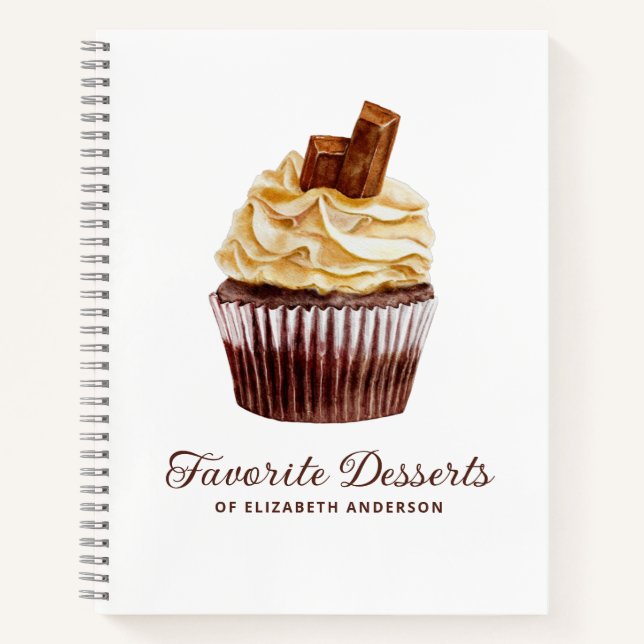 Cupcake Bäckerei Dessert Rezept Kochbuch Notebook Notizbuch (Vorderseite)