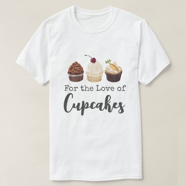 Cupcake Bäckerei Dessert Weiß T-Shirt (Design vorne)