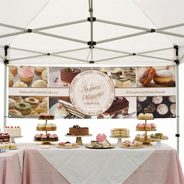 Cupcake-Bäckerei-Gebäck-Foto-Collage-Marktstand Banner (Cupcake Bakery Pastry Photo Collage Market Booth Banner)