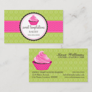 Cupcake Bäckerei Grün Pink Visitenkarte