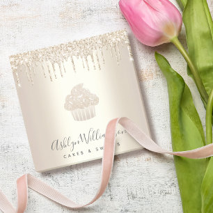 Cupcake Bäckerei Koch Champagne Glitzer Tropfen Post-it Klebezettel