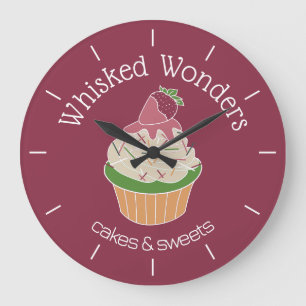 Cupcake-Bäckerei Konditor Große Wanduhr