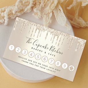 Cupcake Bäckerei Konditorei Koch Gold Glitzer Trop Treuekarte