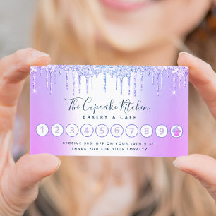 Cupcake Bäckerei Konditorei Koch Lila Glitzer Trop Treuekarte