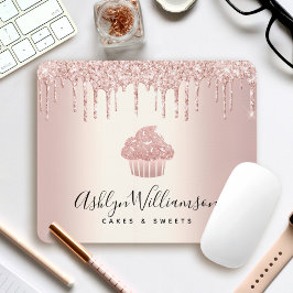 Cupcake Bäckerei Konditorei Koch Rose Gold Glitzer Mousepad
