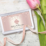 Cupcake Bäckerei Konditorei Koch Rose Gold Glitzer Visitenkarten Dose<br><div class="desc">Hier ist eine wunderbare, trendige Art, Ihre Marke zu zeigen. Mit diesem eleganten, raffinierten, einfachen und modernen individuelle Name-Visitenkartenhalter präsentieren Sie Ihr bestes Selbst Ihren Kunden. Ein funkelnd, Rose goldener Kuchen, handgeschriebene Schrift Typografie und Glitzer Tropfen überlagern ein Imitat metallische Rose Gold ombre Hintergrund. Personalisieren Sie mit Ihrem vollen Namen...</div>