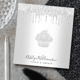 Cupcake Bäckerei Konditorei Koch Silver Glitzer Tr Notizblock