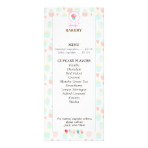 Cupcake Bäckerei Menü Rack Card PASTEL KAWAII