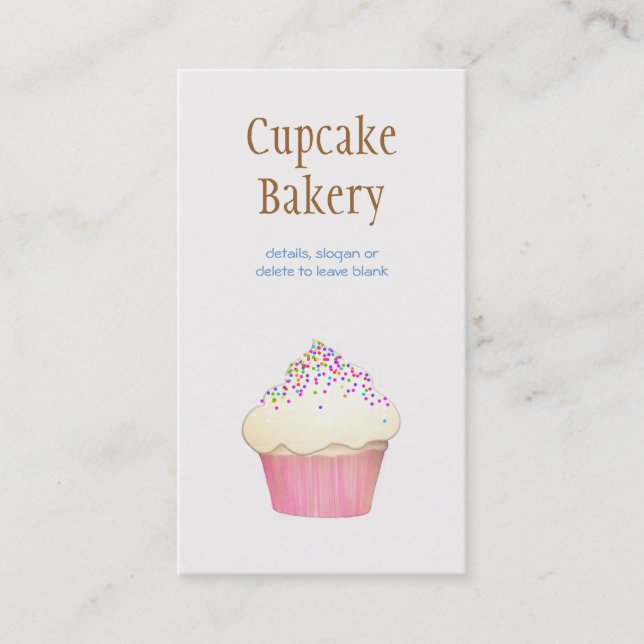 Cupcake Bake Business Card Visitenkarte (Vorderseite)