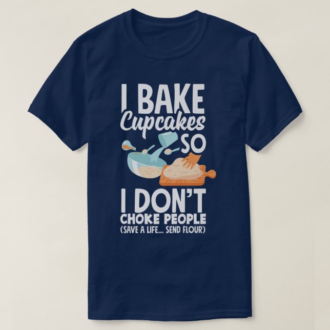 Cupcake Bake Lover Gedeckter Wasserfall T-Shirt (Design vorne)